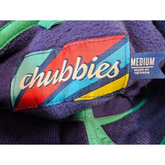 Chubbies Mens M Vintage 90's 1/4 T Snap Pullover Sweater Blue Teal - Picture 11 of 11